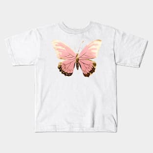 Pink and golden Butterfly Kids T-Shirt
